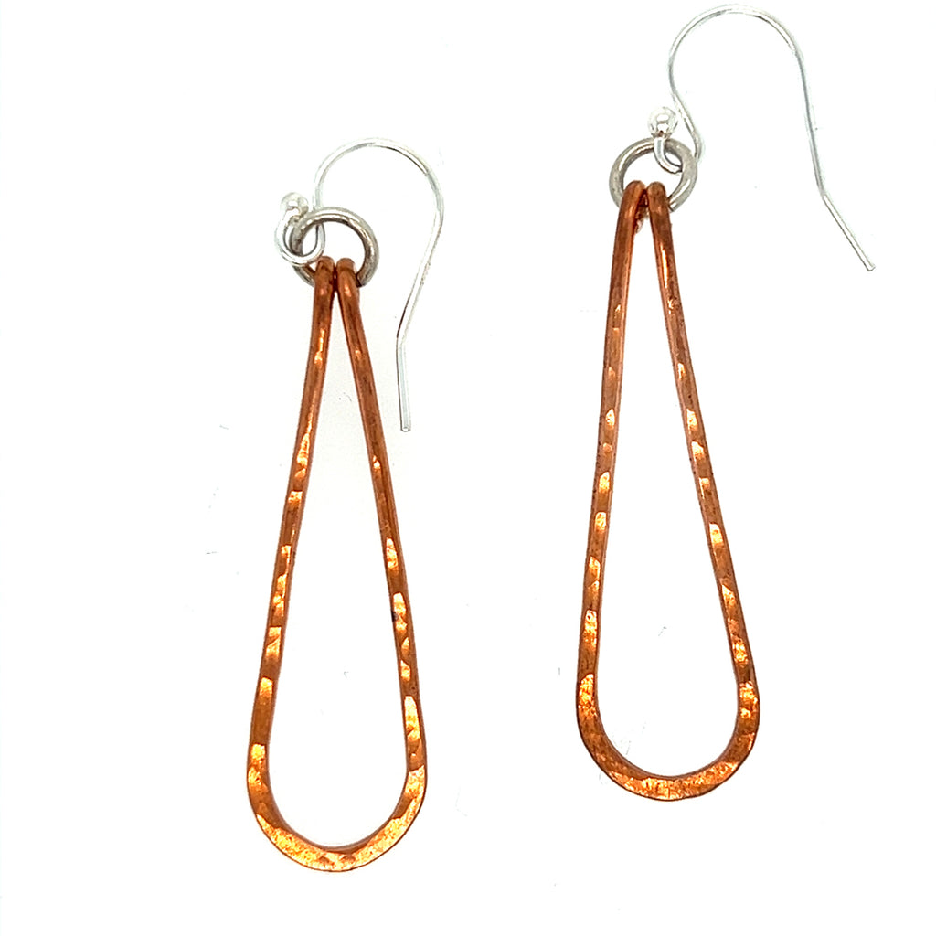 Copper Petal Earrings-Long