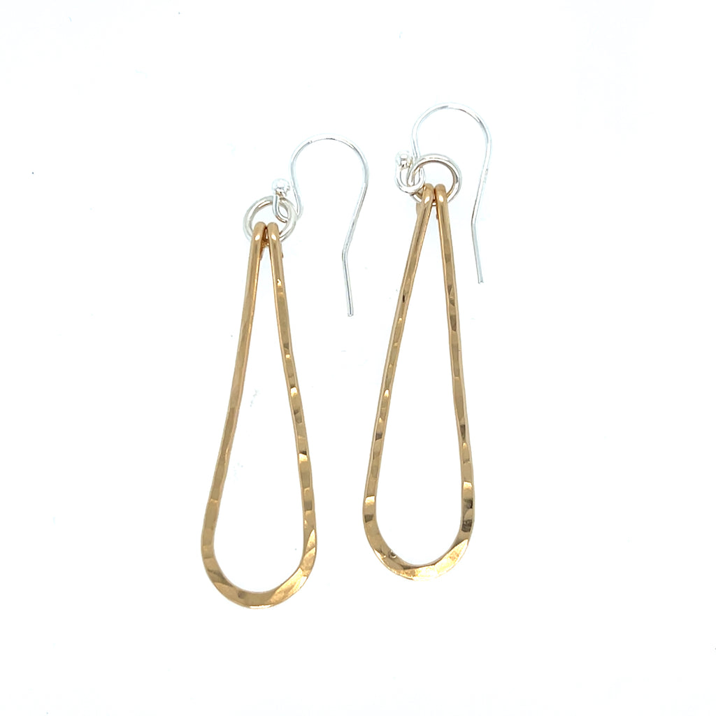 Gold Petal Earrings-Long