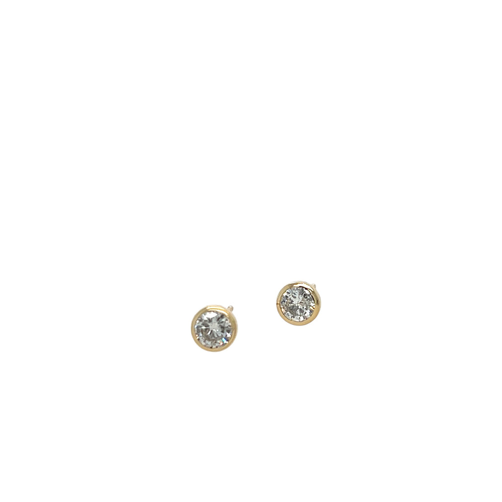 .65ctTW Bezel Set Diamond Stud Earrings