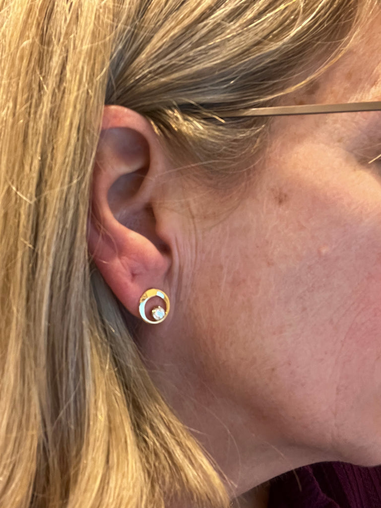 14kt Gold Diamond Loop Earring