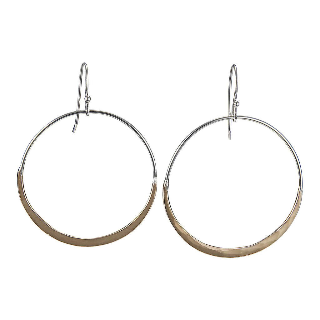 2 Tone Dangling Circle Earrings