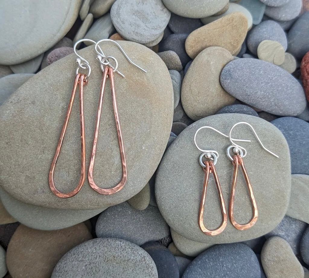 Copper Petal Earrings-Long