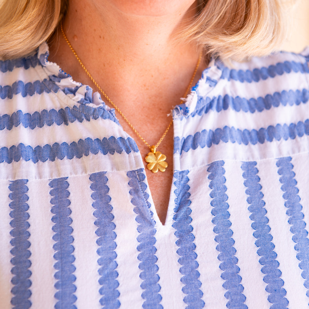 Lucky Clover Blue Topaz Necklace