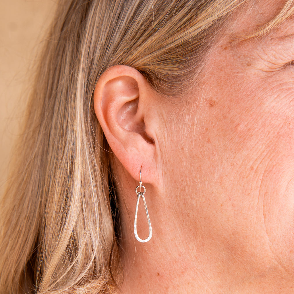 Silver Petal Earrings