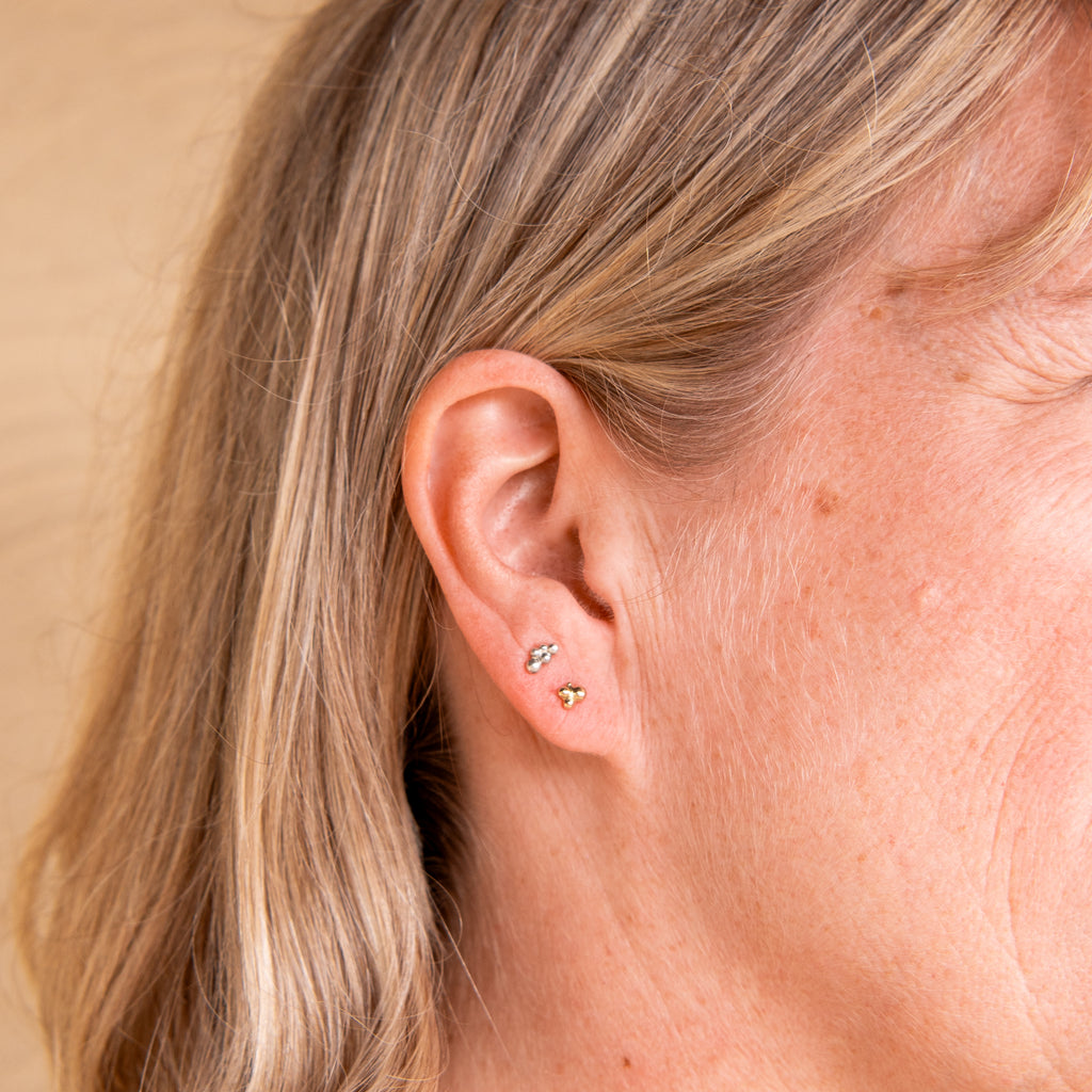 Silver Cluster Earrings