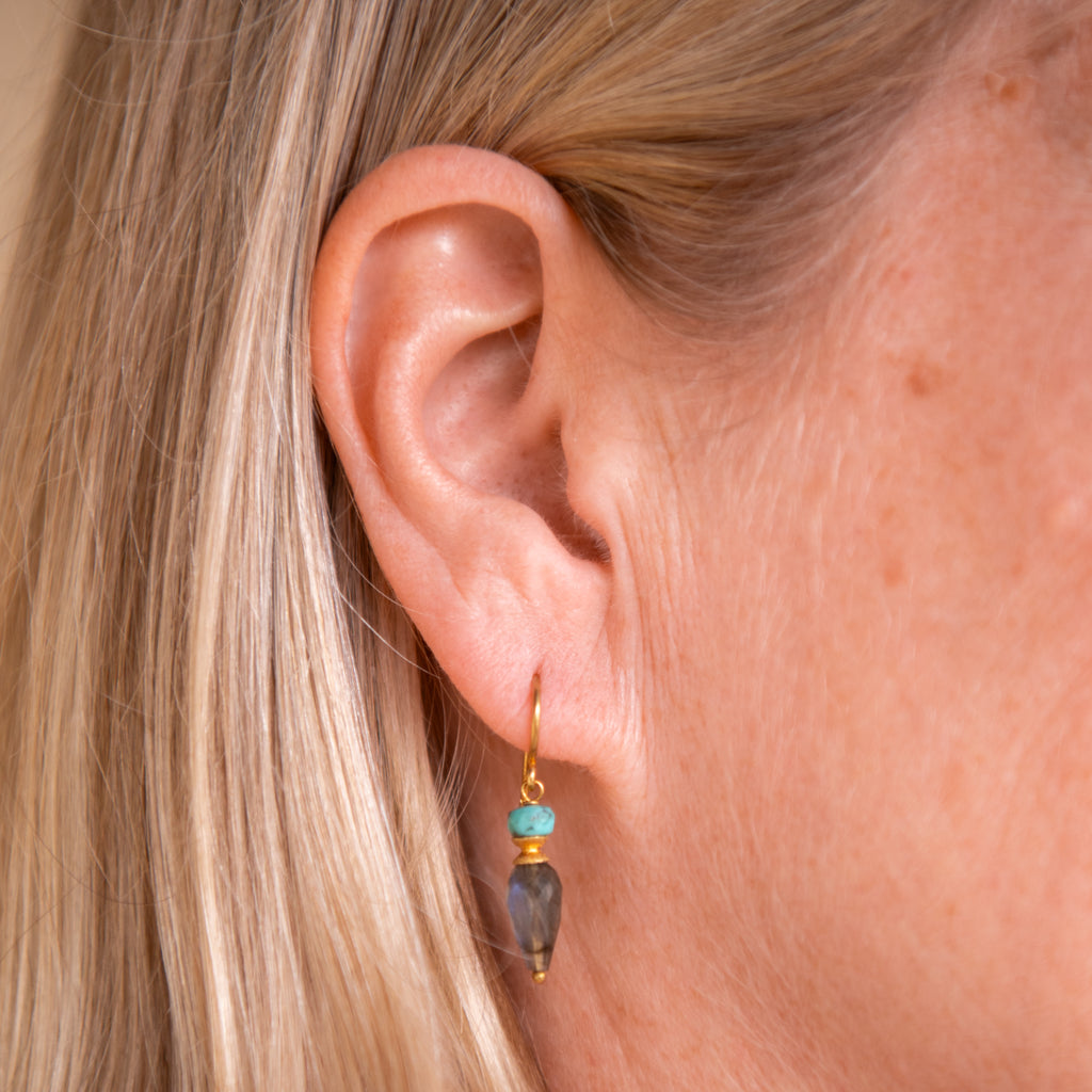 Turquoise & Labradorite Drop Earrings