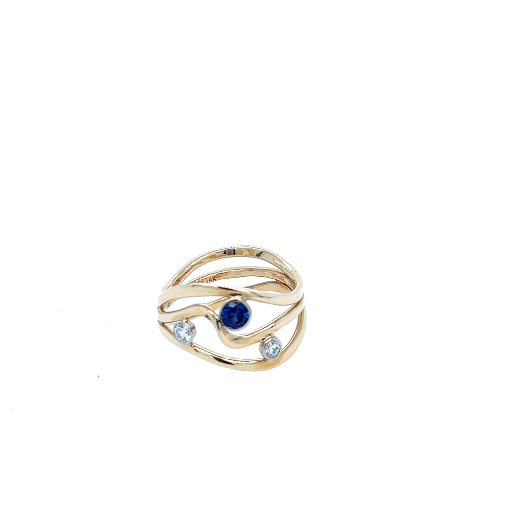 Sapphire & Diamond Rapids Ring