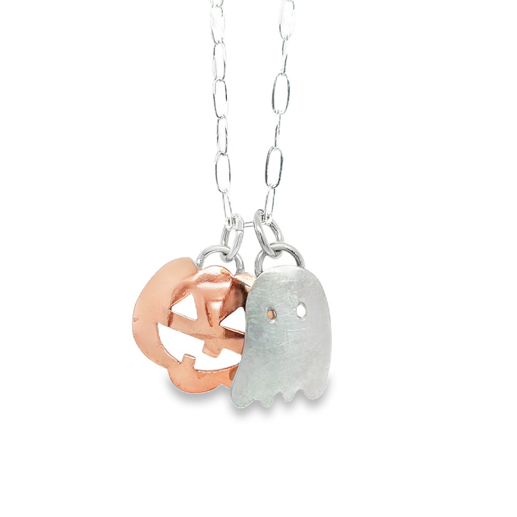 Ghost Pumpkin Charm Necklace