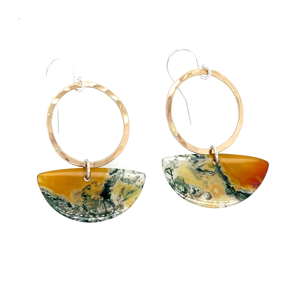Moss Agate Dangle Earrings