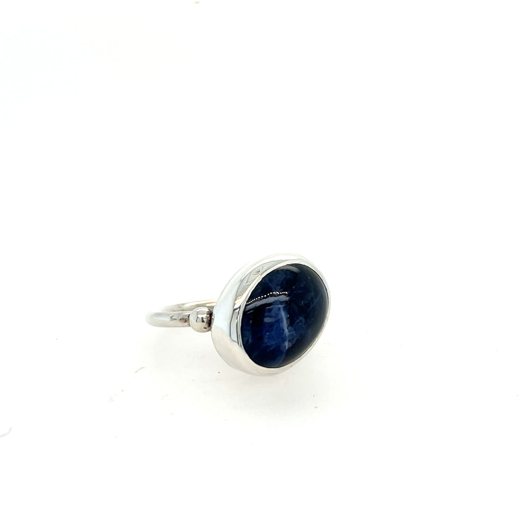Sterling Silver Bezel Set Sodalite Ring