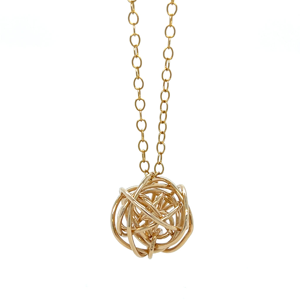 Gold Tangled Web Necklace