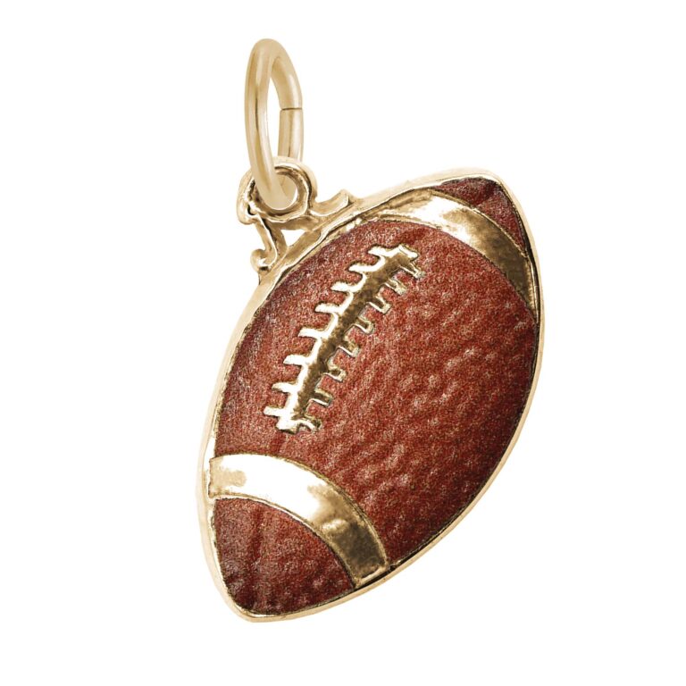 Painted Football Charm Gold Plate