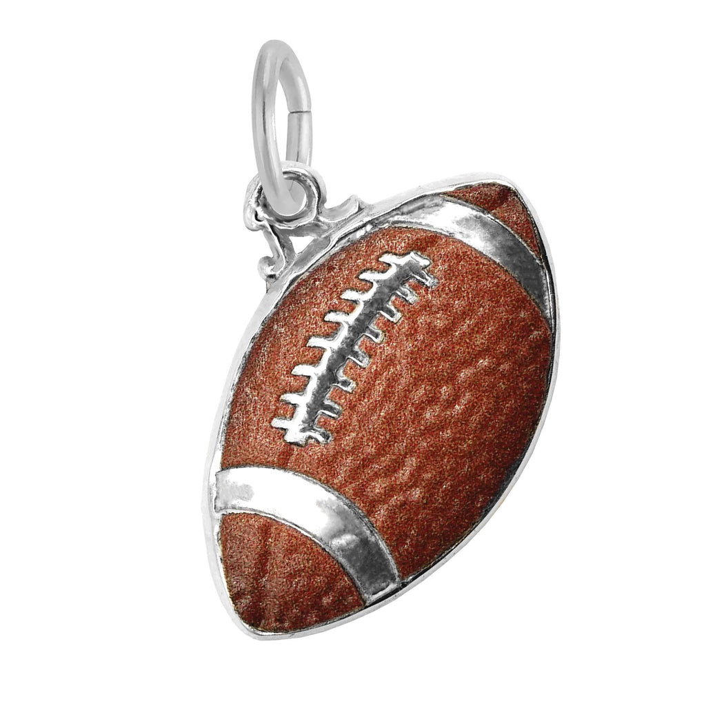 Painted Football Charm Sterling Silver