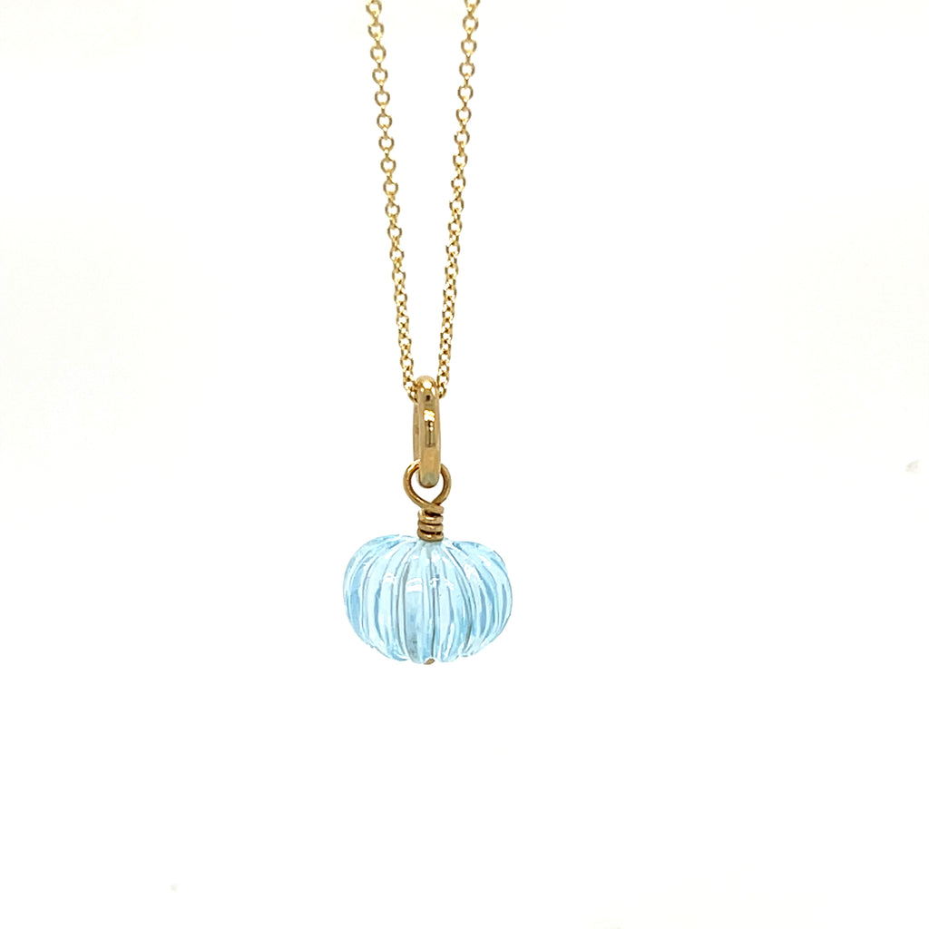 Fluted Blue Topaz Necklace